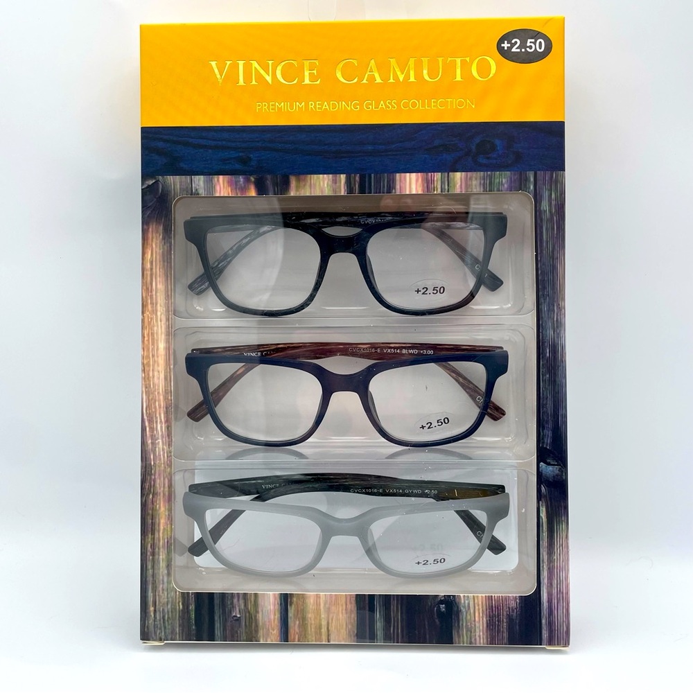 Vince Camuto Reading Glasses Set of 3 Strength +2.50 NWT
